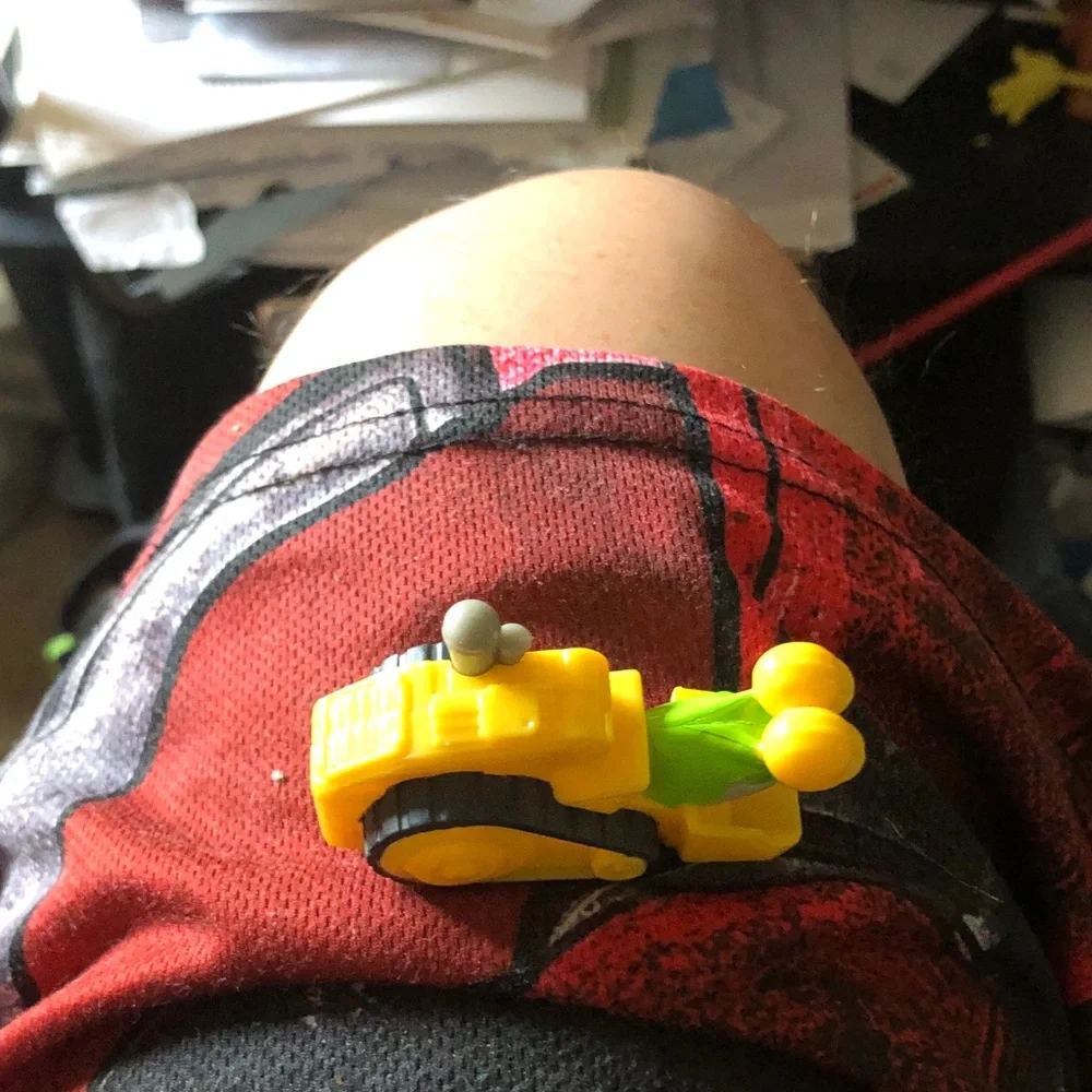 Yellow Green Toy Bulldozer Vehicle